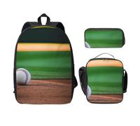 MDATT Mochilas de béisbol con estuche para el almuerzo, bolsa ligera para libros para excursiones de camping, Black, Talla única, Organizador de bolsas