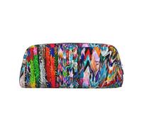 MDATT Origami - Bolsa de piel con estampado de grullas de papel multicolor para bolígrafos, lápices, marcadores, Silver, Talla única, Neceser de maquillaje
