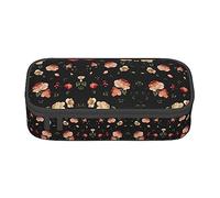 MDATT Otoño hermoso floral colorido lápiz lápiz caso bolsa bolsa con cremallera bolsa organizador para oficina viaje titular caja, Black, Talla única, Maleta