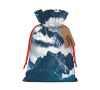 MDATT Paisaje con montañas y nubes, bolsas de regalo de Navidad, pequeñas bolsas de regalo de Navidad, recuerdos de boda, regalos de Halloween, etc. 5 x 7 pulgadas