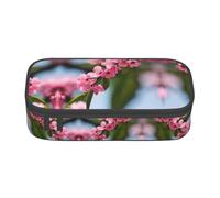 MDATT Pomeranians Puppies and Point Print - Estuche para lápices de gran capacidad con 4 compartimentos para hombres y mujeres, Pink Cherry Blossoms2, Talla única
