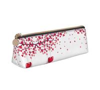 MDATT Romántico estuche de piel multifuncional con diseño triangular clásico de gran capacidad de almacenamiento, White, Talla única, Bolsa de maquillaje