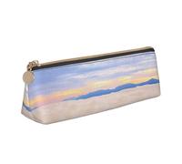 MDATT Romántico estuche multifuncional de piel con diseño triangular clásico de gran capacidad de almacenamiento, White, Talla única, Bolsa de maquillaje