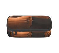 MDATT Sand Dunes - Estuche escolar para lápices con múltiples ranuras, bonita bolsa portátil para bolígrafos, estuches para la oficina escolar, Black, Talla única, Organizador de bolsas