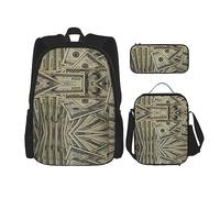 MDATT Sand Dunes - Mochila escolar para niñas, con lonchera y estuche 3 en 1, juego de bolsas escolares, Dinero del dólar estadounidense, Talla única