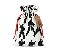 MDATT Siluetas de artes marciales bolsas de regalo de Navidad, pequeñas bolsas de regalo de Navidad, recuerdos de boda, regalos de Halloween, etc. 8 x 12 pulgadas