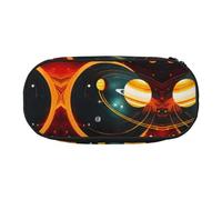 MDATT Solar System Jupiter Saturn - Estuche grande para lápices, organizador suave con cremallera, estuche portátil para adultos, Black, Talla única, Organizador de bolsas