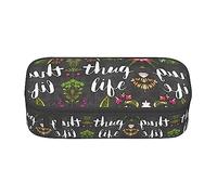MDATT Thug Life - Estuche para lápices de colores, con cremallera, organizador para oficina, viaje, diseño de flores, Black, Talla única, Maleta