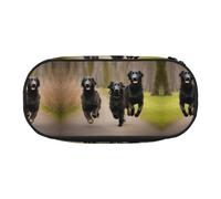 MDATT Trotting Retrievers Paw - Estuche grande con revestimiento plano, organizador suave con cremallera, estuche portátil para adultos, Black, Talla única, Organizador de bolsas