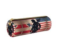 MDATT US Military Soldiers Patriotic Memorial Day Estuche para bolígrafo y lápices, bolsa de papelería multiusos para estudiantes universitarios de secundaria, White, Talla única, Organizador de