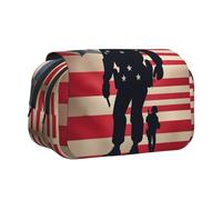 MDATT US Military Soldiers Patriotic Memorial Day - Estuche para lápices con impresión para adultos, estuche de transporte duradero para bolígrafos, Black, Talla única, Organizador de bolsas