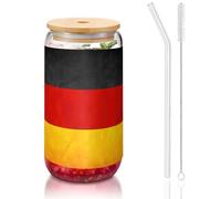 MDATT Vasos de 16 onzas con tapa y pajitas, bonitos vasos de agua para jugo, cerveza, café, té
