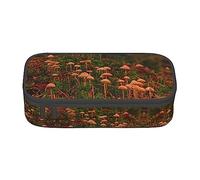 MDATT Wild Mushroom Colorful Pencil Case Bag with Zipper Pouch Organizer for Office Travel Holder Box, Black, Talla única, Maleta