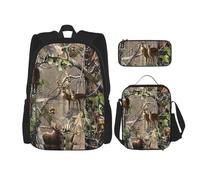 MDATT Wildlife Hunting Deer Bear Elk - Mochila con fiambrera, mochila de anime, mochila escolar, mochila para tres personas, Black, Talla única, Juego de mochila escolar