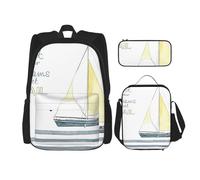 MDATT Words Stripes - Mochila de yate con lonchera de anime, mochila escolar, mochila para tres personas, Black, Talla única, Juego de mochila escolar
