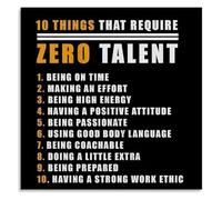 MDBJTCYZN 10 Things That Dont Require Talent Poster Motivational Success Principles Wall-Art for Office Gym Home Decor(Unframed,16x24inch(40x60cm))