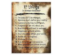 MDBJTCYZN 12 Things To Always Remember Motivational Poster Inspirational Quote Wall-Art for Office Home Living Room Decor(Unframed,08x12inch(20x30cm))