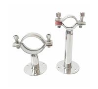 MDBJTCYZN 1pc Fit Tube O/D 102mm Pole Length 100mm 304 Stainless Steel Pipe Clamp Clip Support Bracket with Base Plate