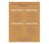 MDBJTCYZN 4 Week Walking Routine for Beginners Fitness and Progress Chart Poster for Home Gym Office Motivation(Framed,08x12inch(20x30cm))