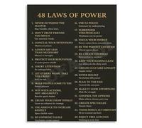 MDBJTCYZN 48 Laws of Power Motivational Quotes Inspirational Poster Success Rules Wall-Art for Home Office Decor(Unframed,08x12inch(20x30cm))
