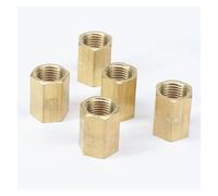 MDBJTCYZN 5pc 1/4" BSP Female Thread Brass Pipe Fittings Hex Nut Rod Connector Coupling Full Port