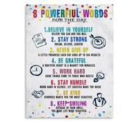 MDBJTCYZN 8 Powerful Words Daily Affirmations Motivational Canvas Poster for Home Office Focus(Unframed,12x18inch(30x45cm))