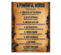 MDBJTCYZN 8 Powerful Words for Daily Inspiration Motivational Quote Canvas Wall-Art for Home Office Entryway(Unframed,16x24inch(40x60cm))