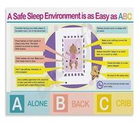 MDBJTCYZN ABCs of Safe Sleep Poster Infant Rules Guide for Parents Newborn Care Chart Nursery Canvas Art Wall Decor Gift(Framed,12x18inch(30x45cm))
