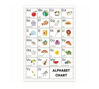 MDBJTCYZN Alphabet Learning Poster A to Z - Colorful Illustrated ABC Chart for Kids - Phonics & Beginning Sounds Wall Decor for Room(Framed,16x24inch(40x60cm))