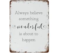 MDBJTCYZN Always Believe Something Wonderful Is About To Happen Metal Sign 8 X 12 in