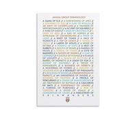 MDBJTCYZN Animal Lovers Wall-Art Collective Nouns Poster A Pride of Lions A Murder of Crows Canvas Print Decor for Home Office or Dorm Room(Framed,08x12inch(20x30cm))