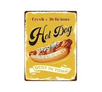 MDBJTCYZN Ballpark Food Tin Sign Vintage Dog Funny Wall Decor for Man Cave Basement Sports Bar Party Room 8 X 12 inch