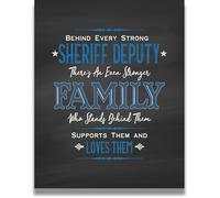 MDBJTCYZN "Behind Every Strong Sheriff Tribute Poster - Honoring Law Enforcement Wall-Art, Framed Print for Sheriff's Office or Police Family Home(Unframed,16x24inch(40x60cm))