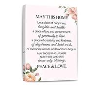 MDBJTCYZN Blessing for Your Home - May This Home Be a Place of Happiness Wall Print, Thoughtful Housewarming Present(Framed,12x18inch(30x45cm))