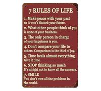 MDBJTCYZN Classic Life Motto Metal Tin Sign Retro Wall Decor with Inspirational Message for Study Home Office or Reading Nook 8 X 12 inch