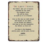 MDBJTCYZN Classic Metal Tin Sign Lords Prayer Spiritual Guidance Text Wall-Art for Cottage Cabin Retreat Decor 8 X 12 inch