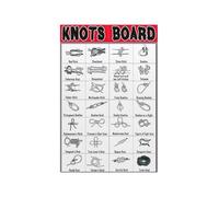 MDBJTCYZN Coastal Nautical Decor Sailor Knots Chart Poster Canvas Wall-Art for Beach House Living Room Office Maritime Rope Tying Guide(Framed,16x24inch(40x60cm))