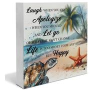 MDBJTCYZN Colgantes de Piedras Sea Turtle Wall Art, Funny Coastal Creature Print, Beach House Decor for Living Room, Vacation Home or Kids Bedroom(Framed,16x24inch(40x60cm))