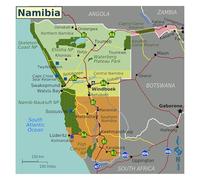 MDBJTCYZN Colorful Namibia Regions and Capitals Poster Large Educational Map for Childrens Room or Geography Classroom(Unframed,08x12inch(20x30cm))