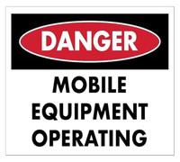 MDBJTCYZN Danger Mobile Equipment Operating Vintage Metal Tin Sign 12x8 Inch