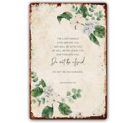 MDBJTCYZN Do Not Be Afraid Scripture Sign Vintage Aluminum Metal Tin for Home Wall Decor Inspirational (8 X 12 in)