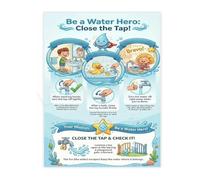 MDBJTCYZN Educational Canvas Wall-Art for Water Conservation Awareness and Sustainable Living Practices(Unframed,12x18inch(30x45cm))