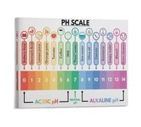 MDBJTCYZN Educational Poster pH Scale Chemistry Classroom Study | Hydrogen Ion Concentration Base Spectrum For Homeschool Students(Framed,08X12inch(20X30cm))