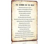 MDBJTCYZN Faith Based Metal Sign Sermon on the Beatitudes Salt Light Encouraging Word Retro Tin Plaque for Laundry Room Garage Shelf 8 X 12 inch