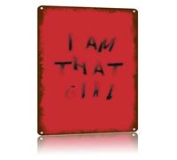 MDBJTCYZN Feminine Empowerment Sign I Am That Girl Vintage Tin for Bedroom Yoga Studio 8 X 12 in