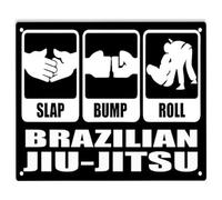 MDBJTCYZN Fighter Metal Sign Brazilian Jiu Jitsu Quote Vintage Tin for MMA Training Room Grappler Wall Decor 8 X 12 inch