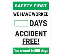 MDBJTCYZN First Days Accident Dry Erase Metal Tin Sign Motivational Workplace Poster for Office Warehouse Garage 8 X 12 Inch
