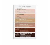 MDBJTCYZN Fitzpatrick Scale Chart, Skin Type Classification Reference Poster, Makeup Artist & Beauty Professional Guide, Unframed Canvas Wall Decor(Unframed,16x24inch(40x60cm))