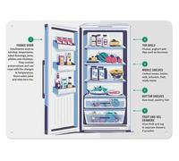 MDBJTCYZN Food Storage Poster Aluminum Sign Fridge Organization Guide Hygiene Tips Chart for Kitchen Home Restaurant Cafe Wall-Art Decor 8 X 12 Inch