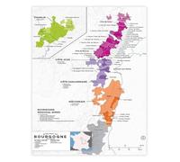 MDBJTCYZN French Wine Regions Map featuring Burgundy Vineyard Art Print for Cellar Dining Room Decor(Unframed,08x12inch(20x30cm))
